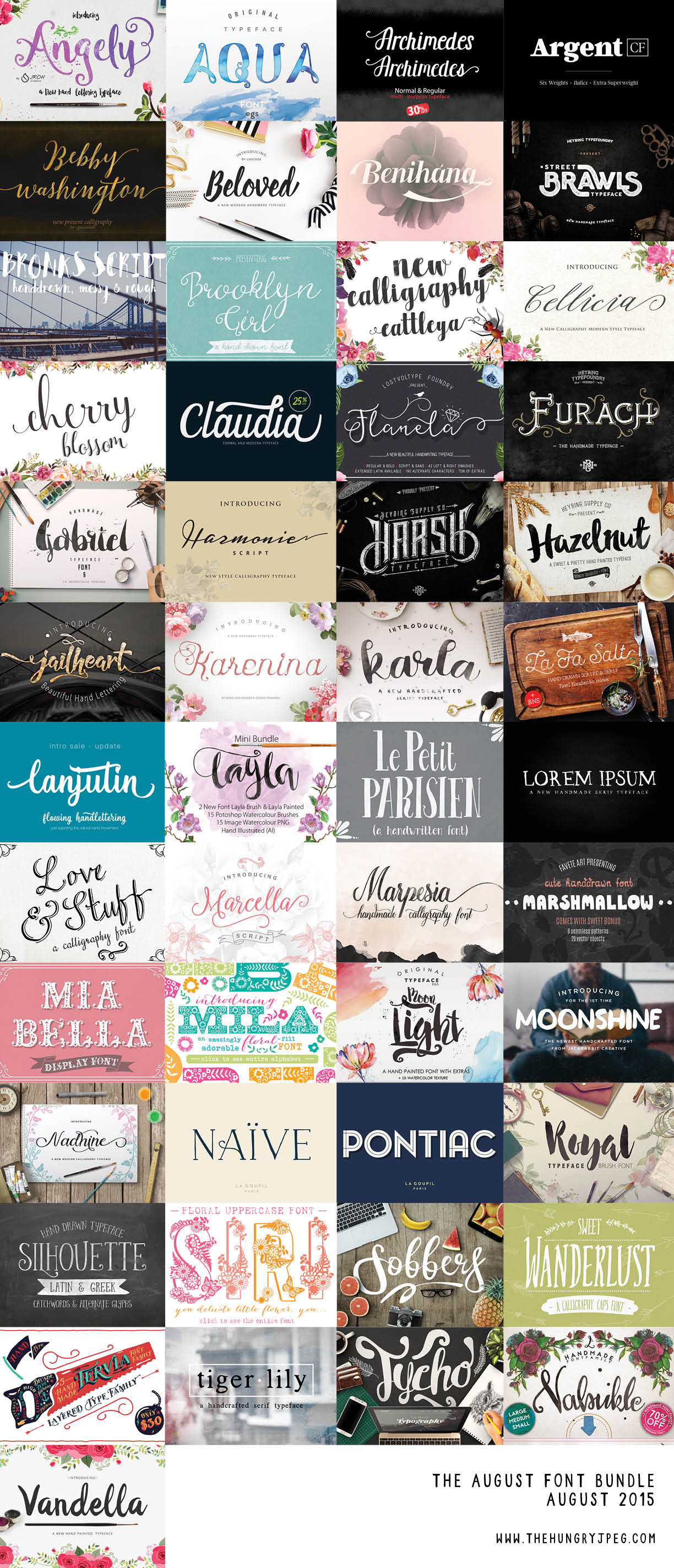 Awesome August Font Bundle From The Hungry JPEG - Photoshopgirl.com